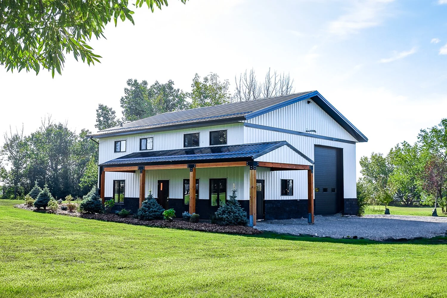 Exterior of a hobby shop with living quarters for guests