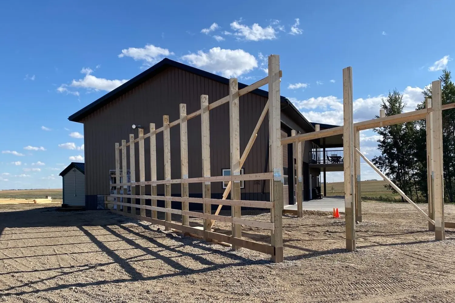 Construction on a barndominium shop addition
