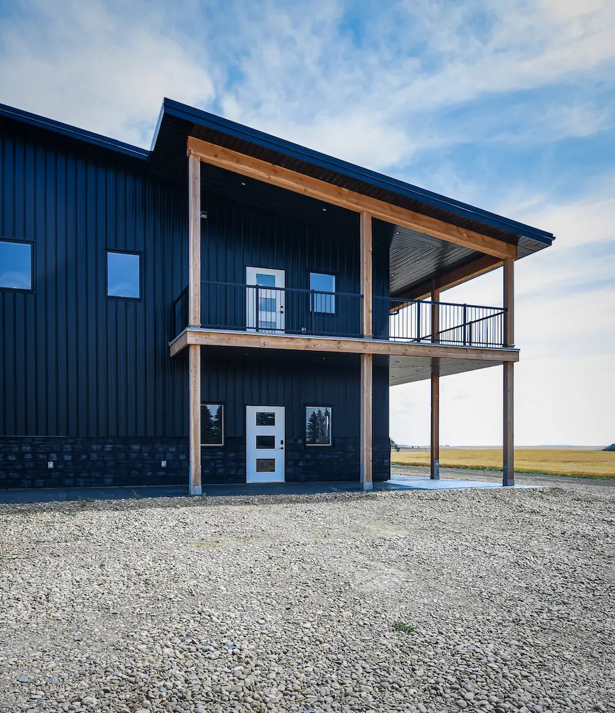 Two story porch on a farm building