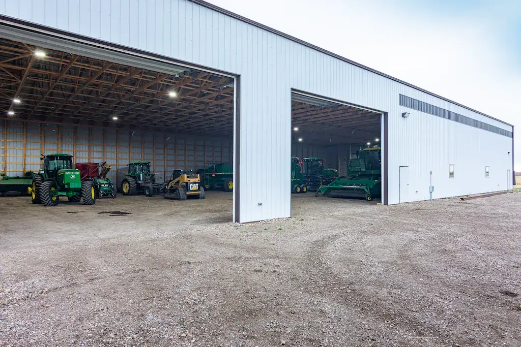 Two overhead doors provide entry into a 80' x 152' cold storage building