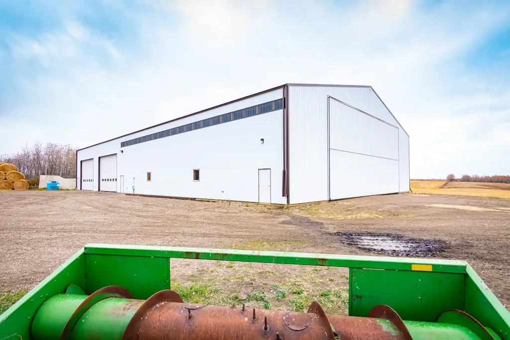 White agricultural cold storage building