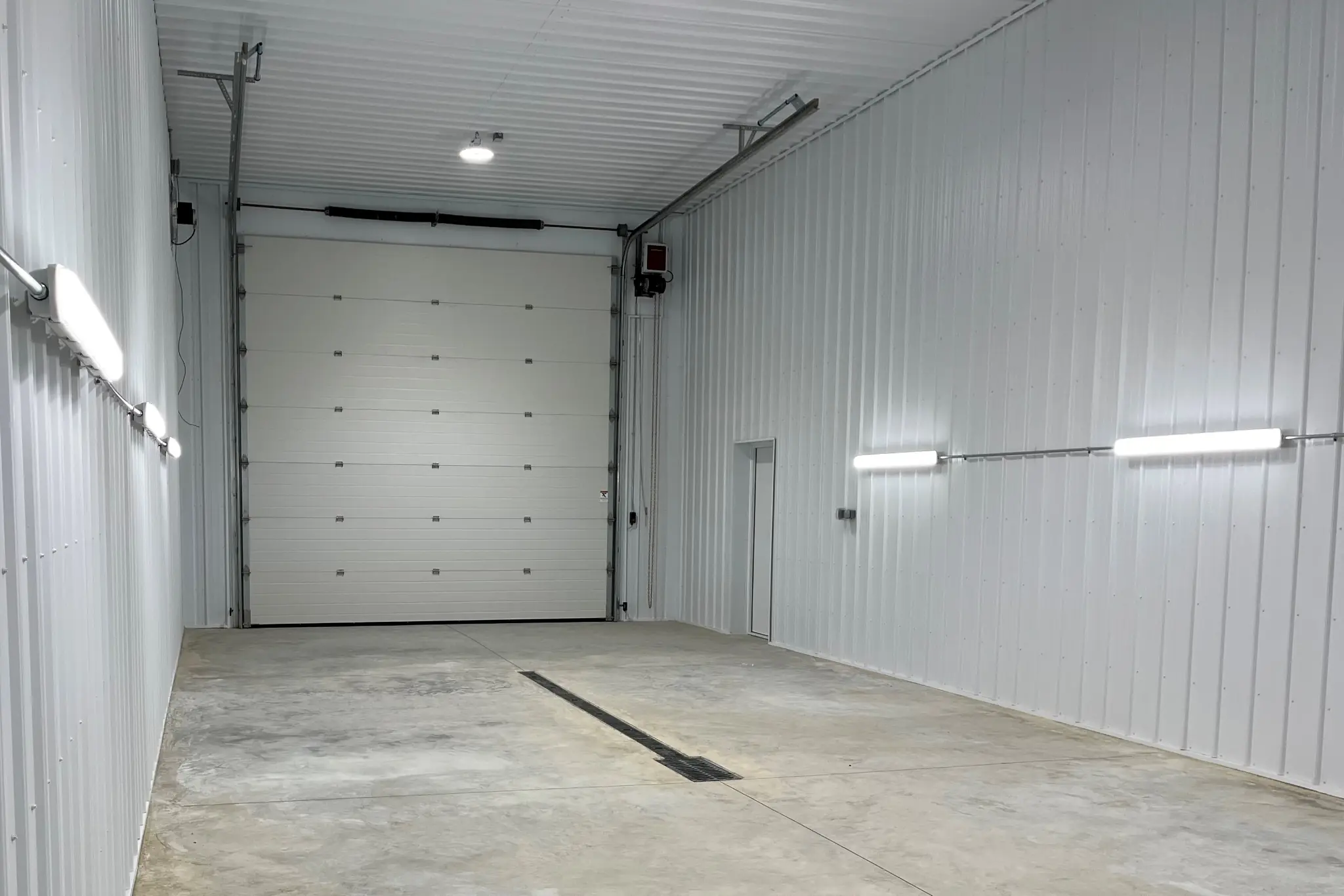 Lighting and electrical services inside a commercial building.