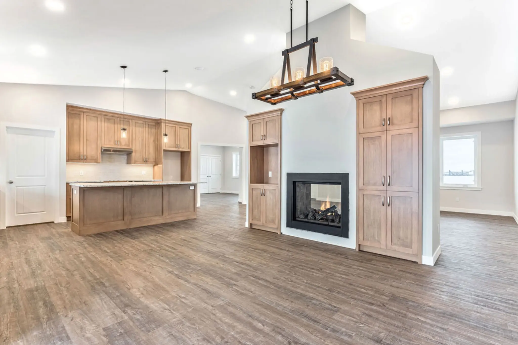 Finished residential building completed with electrical services by a post frame electrical contractor