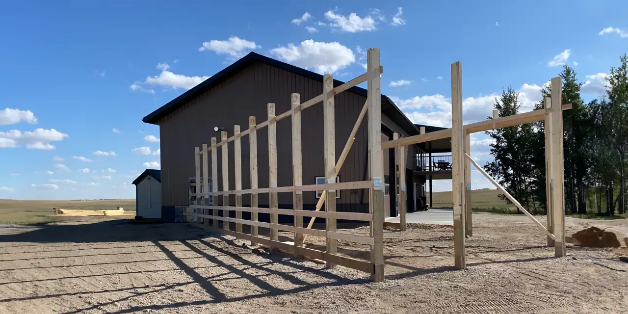 Addition in progress on a pole barn building